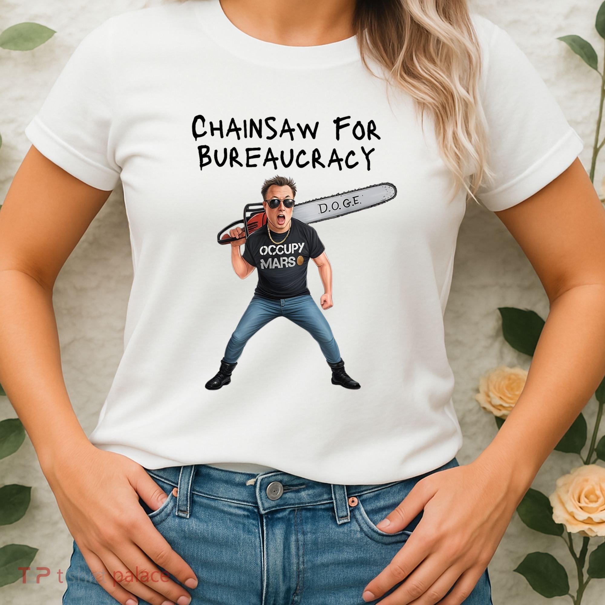 D.O.G.E. Chainsaw For Bureaucracy Meme Political Humor Women's T-Shirt