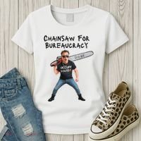D.O.G.E. Chainsaw For Bureaucracy Meme Political Humor Women's T-Shirt thumb 3