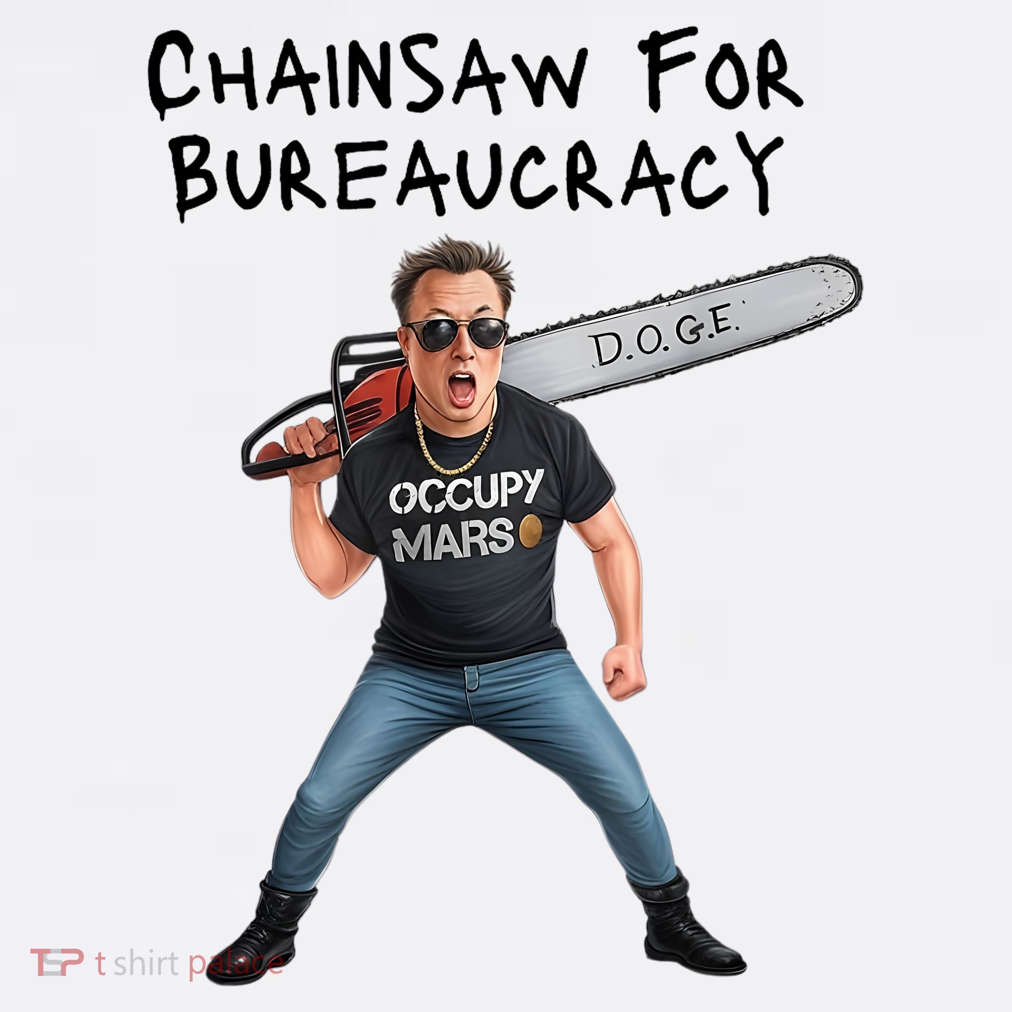 D.O.G.E. Chainsaw For Bureaucracy Meme Political Humor Women's T-Shirt