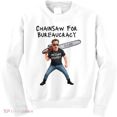D.O.G.E. Chainsaw For Bureaucracy Meme Political Humor Kids Sweatshirt