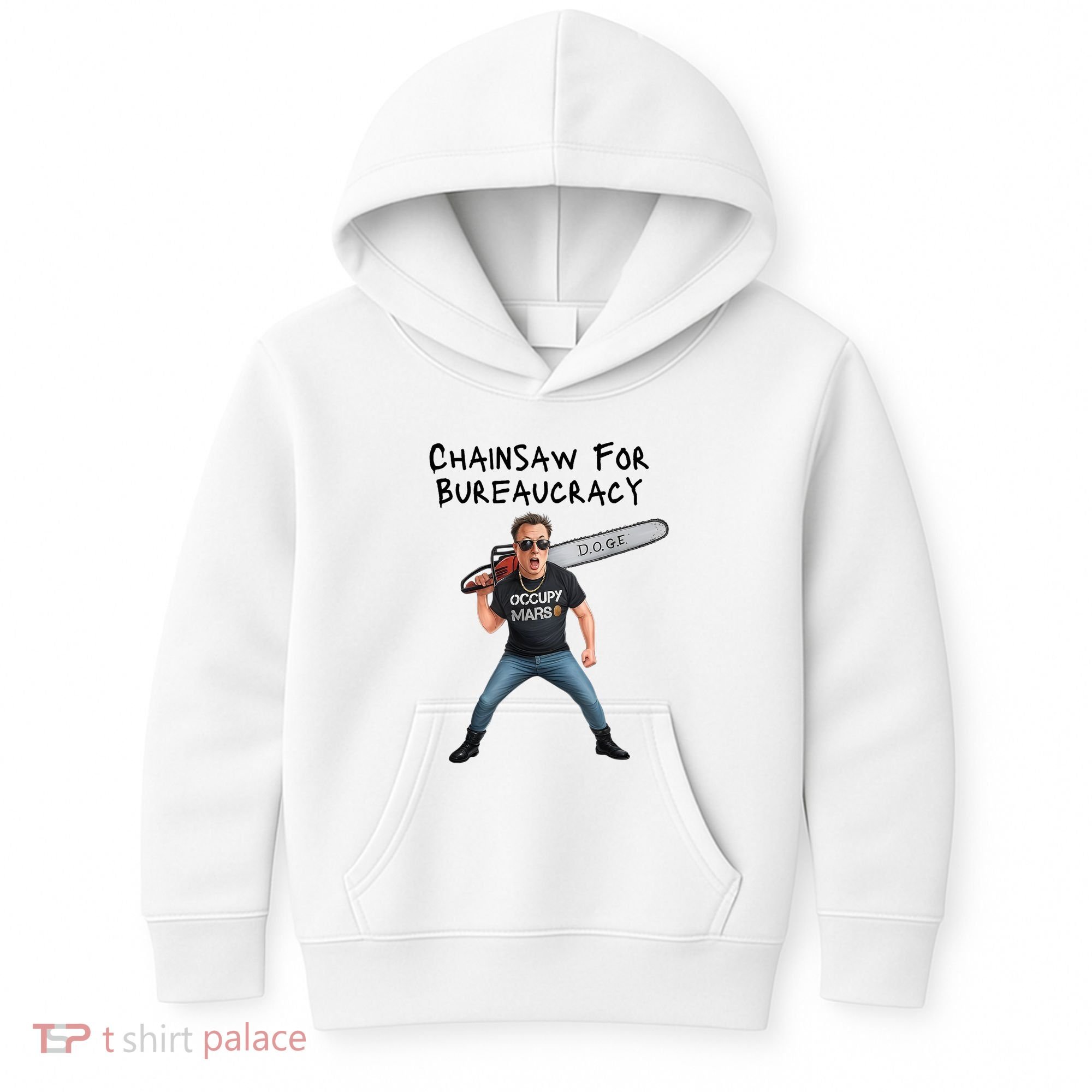 D.O.G.E. Chainsaw For Bureaucracy Meme Political Humor Kids Hoodie