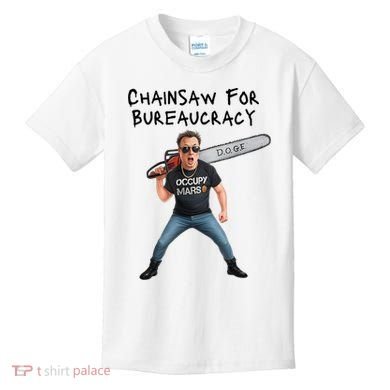 D.O.G.E. Chainsaw For Bureaucracy Meme Political Humor Kids T-Shirt