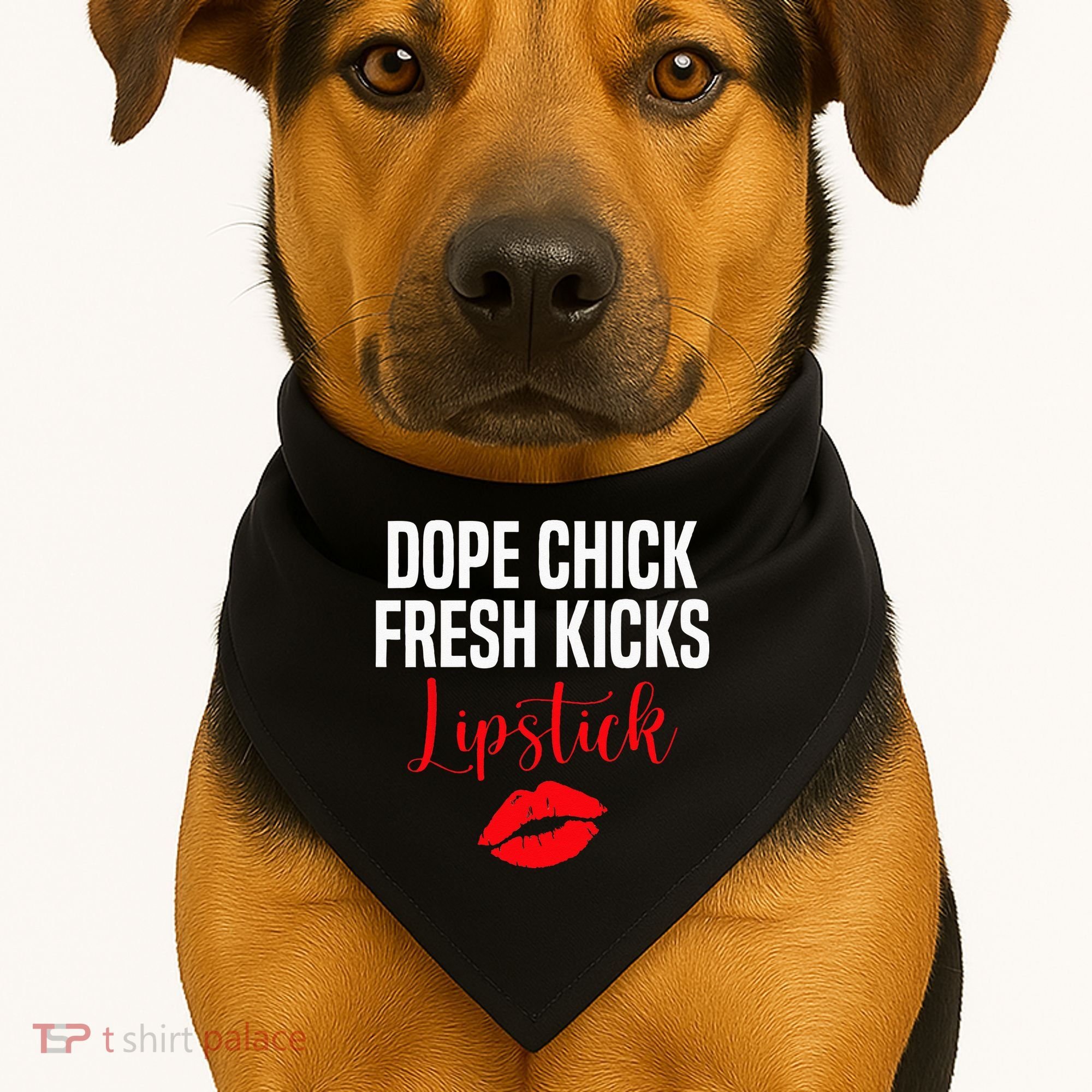 Dope Chick Fresh Kicks Lipstick Funny Saying USA-Made Doggie Bandana