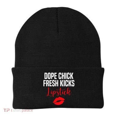 Dope Chick Fresh Kicks Lipstick Funny Saying Beanie