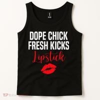 Dope Chick Fresh Kicks Lipstick Funny Saying Tank Top thumb 2