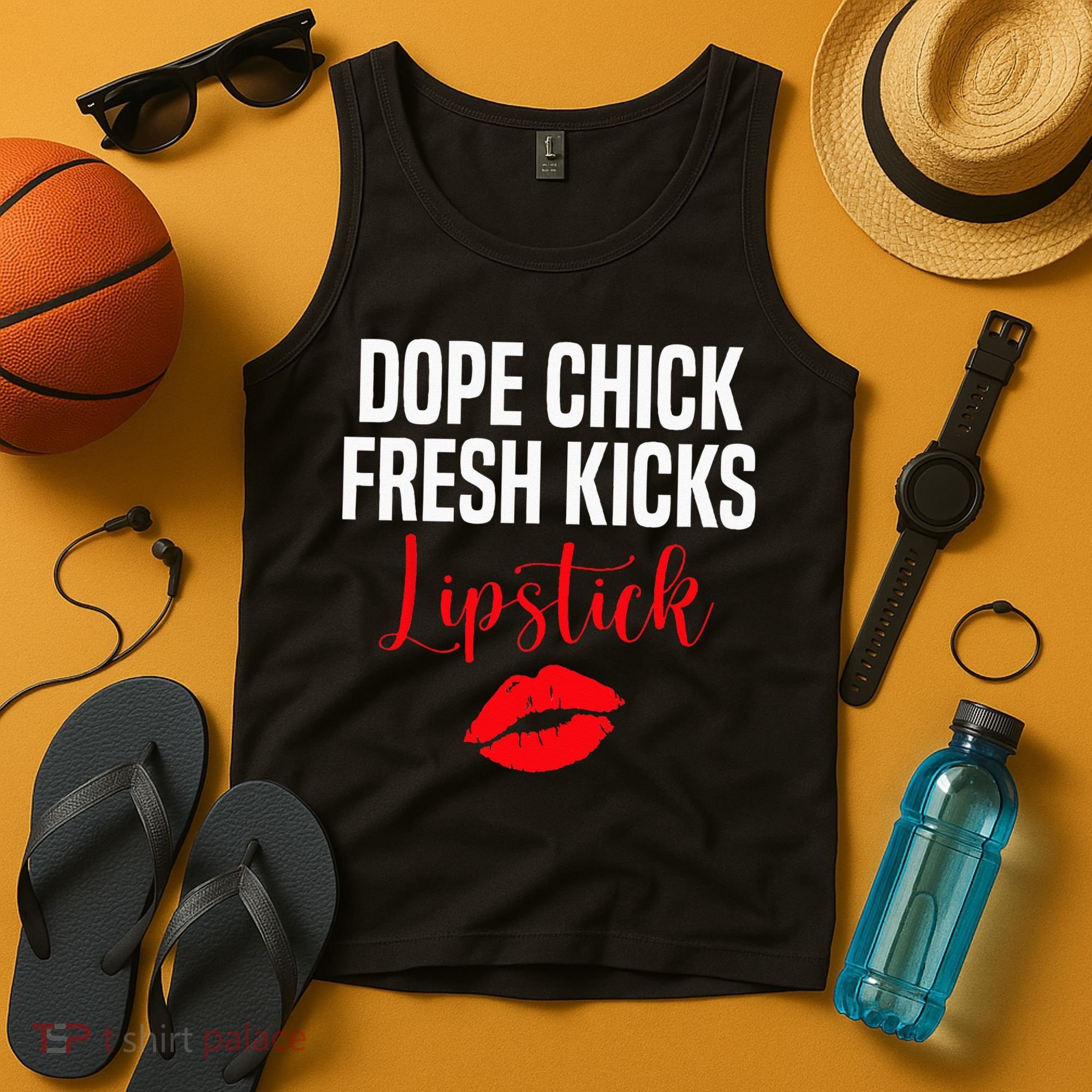 Dope Chick Fresh Kicks Lipstick Funny Saying Tank Top