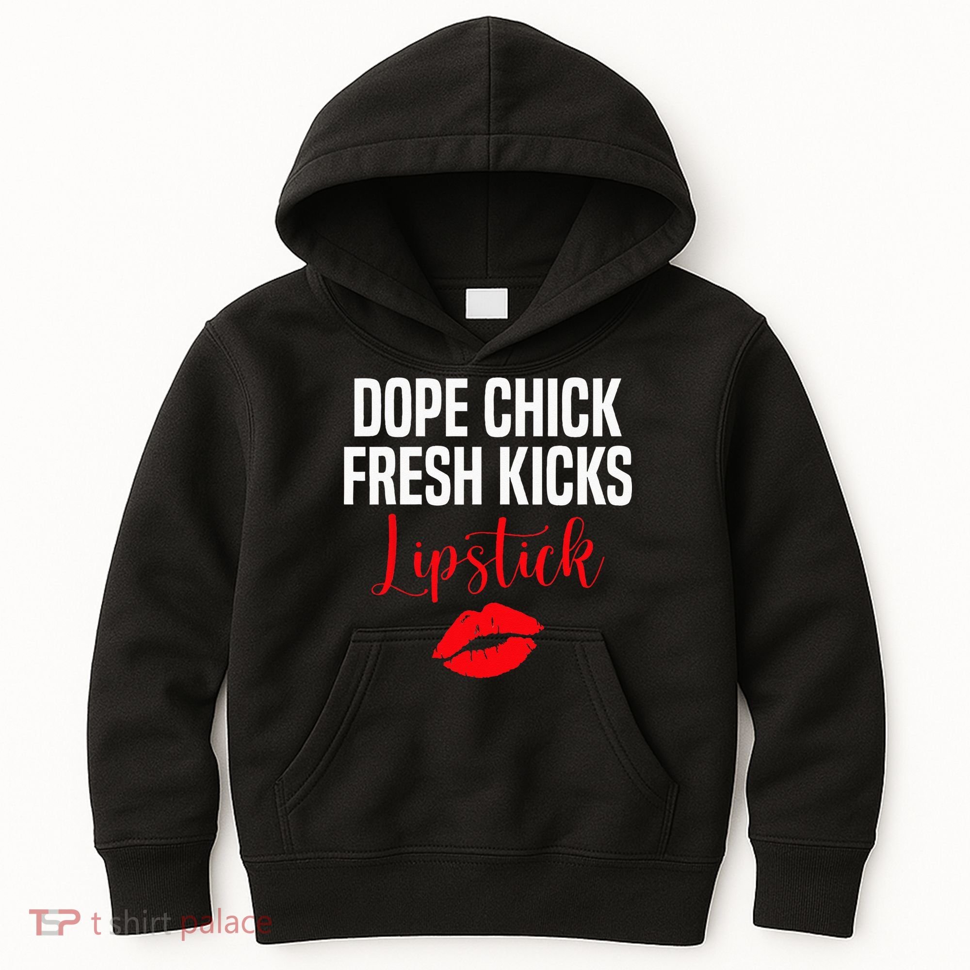 Dope Chick Fresh Kicks Lipstick Funny Saying Kids Hoodie
