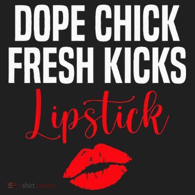 Dope Chick Fresh Kicks Lipstick Funny Saying Kids Long Sleeve Plaid Pajama Set