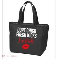 Dope Chick Fresh Kicks Lipstick Funny Saying Tote Bag thumb 3