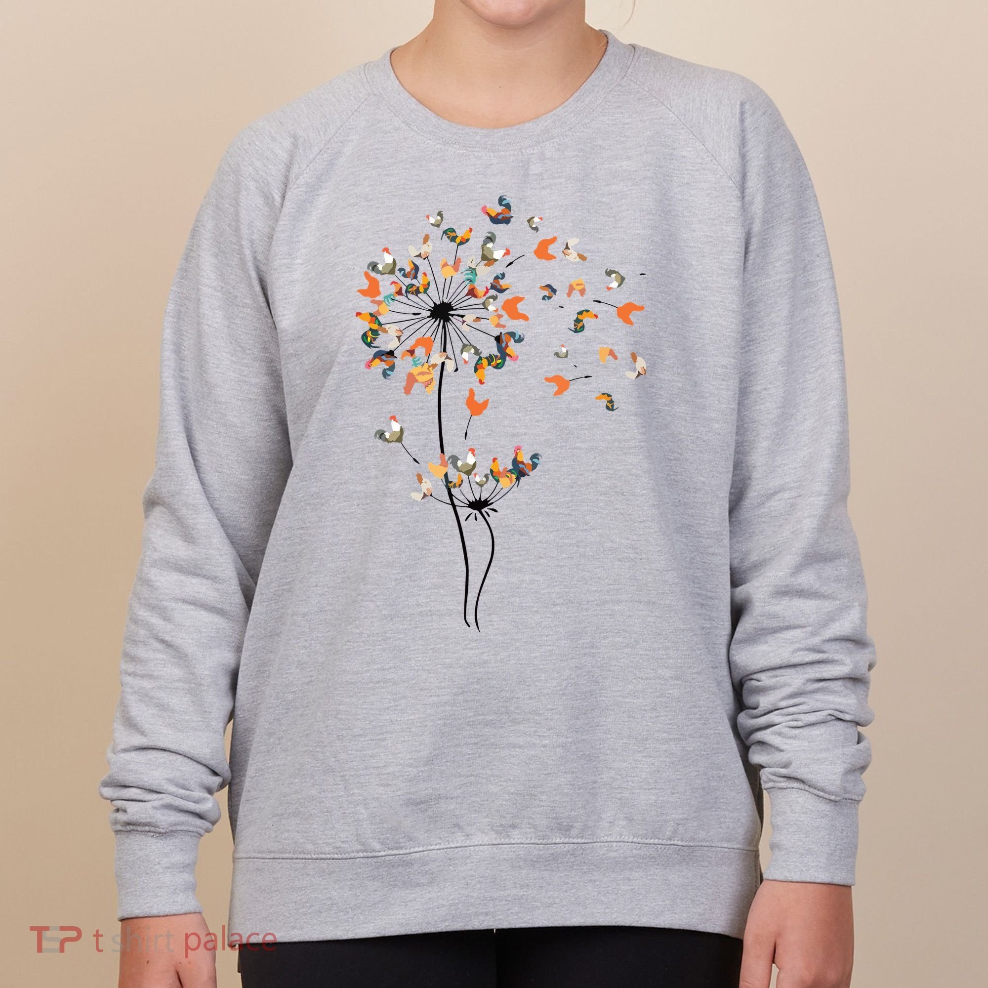 Dandelion Chicken Flower Shirts Floral Chicken Tree Lover Women's Sweatshirt