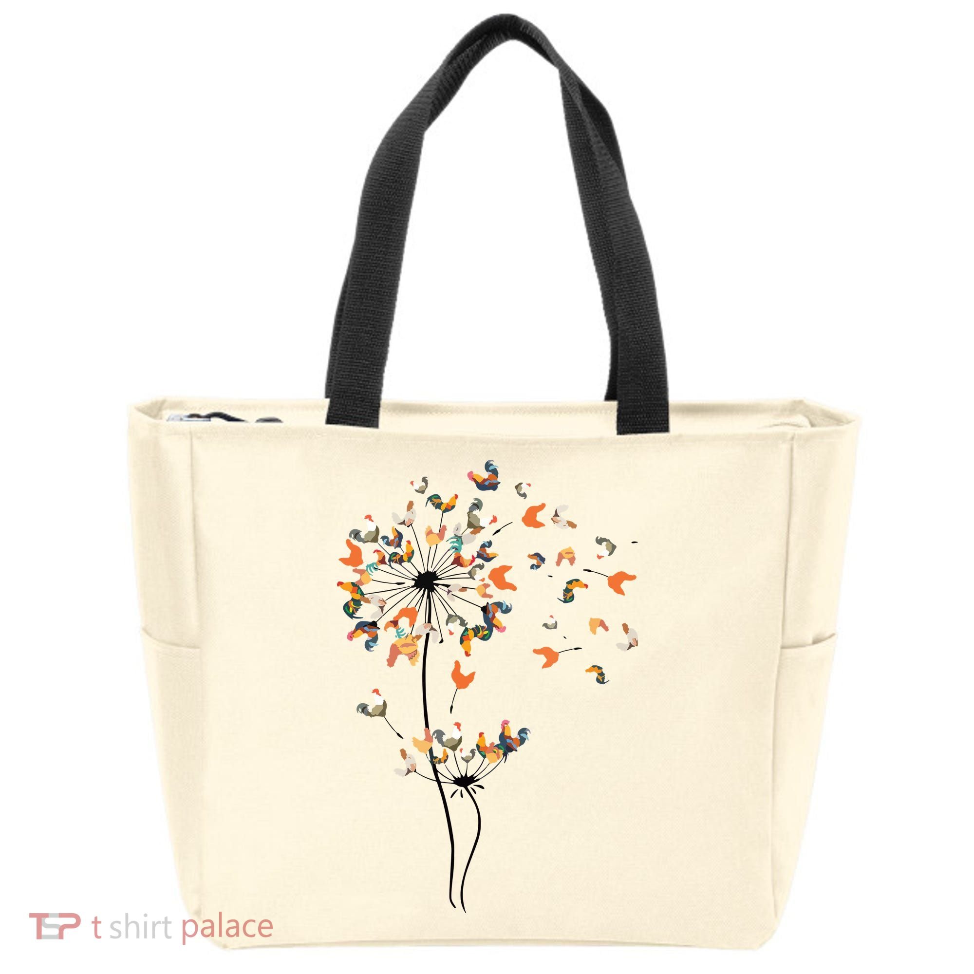 Dandelion Chicken Flower Shirts Floral Chicken Tree Lover Tote Bag