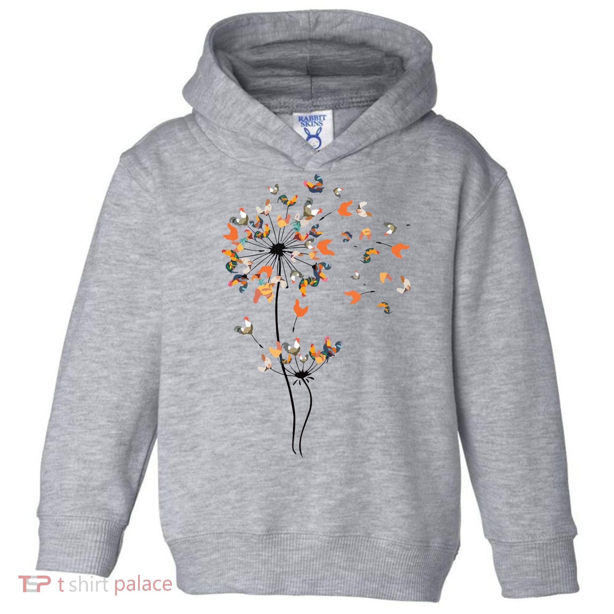 Dandelion Chicken Flower Shirts Floral Chicken Tree Lover Toddler Hoodie