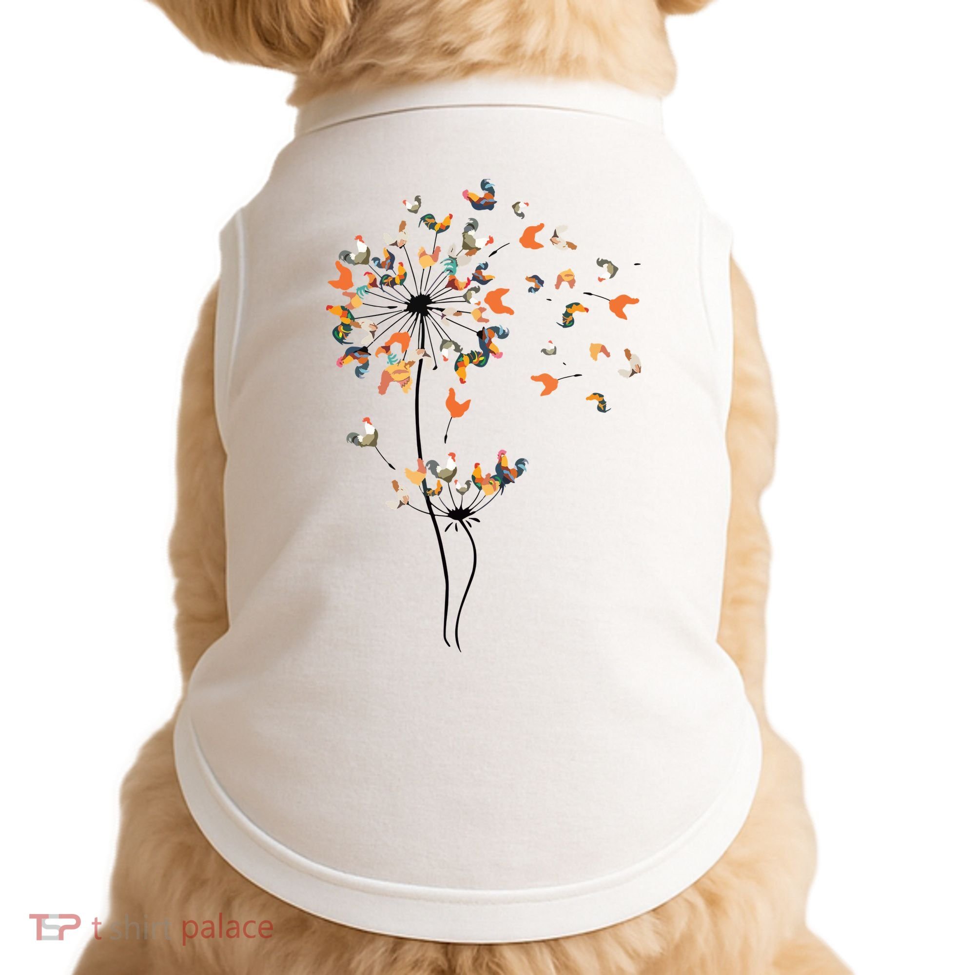 Dandelion Chicken Flower Shirts Floral Chicken Tree Lover Doggie Tank