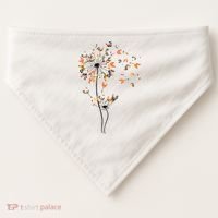 Dandelion Chicken Flower Shirts Floral Chicken Tree Lover USA-Made Doggie Bandana thumb 0