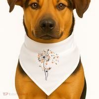 Dandelion Chicken Flower Shirts Floral Chicken Tree Lover USA-Made Doggie Bandana thumb 1