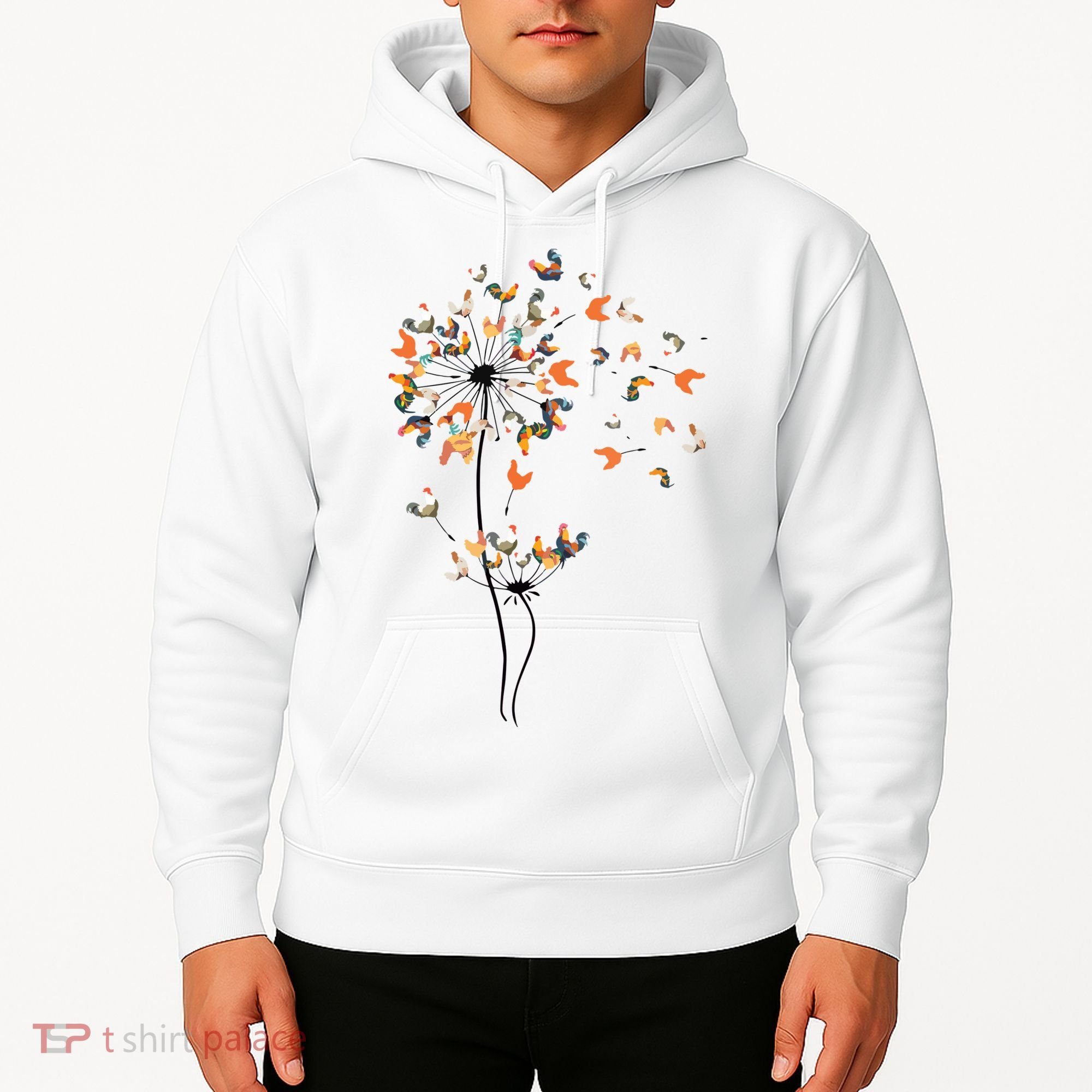 Dandelion Chicken Flower Shirts Floral Chicken Tree Lover Hoodie