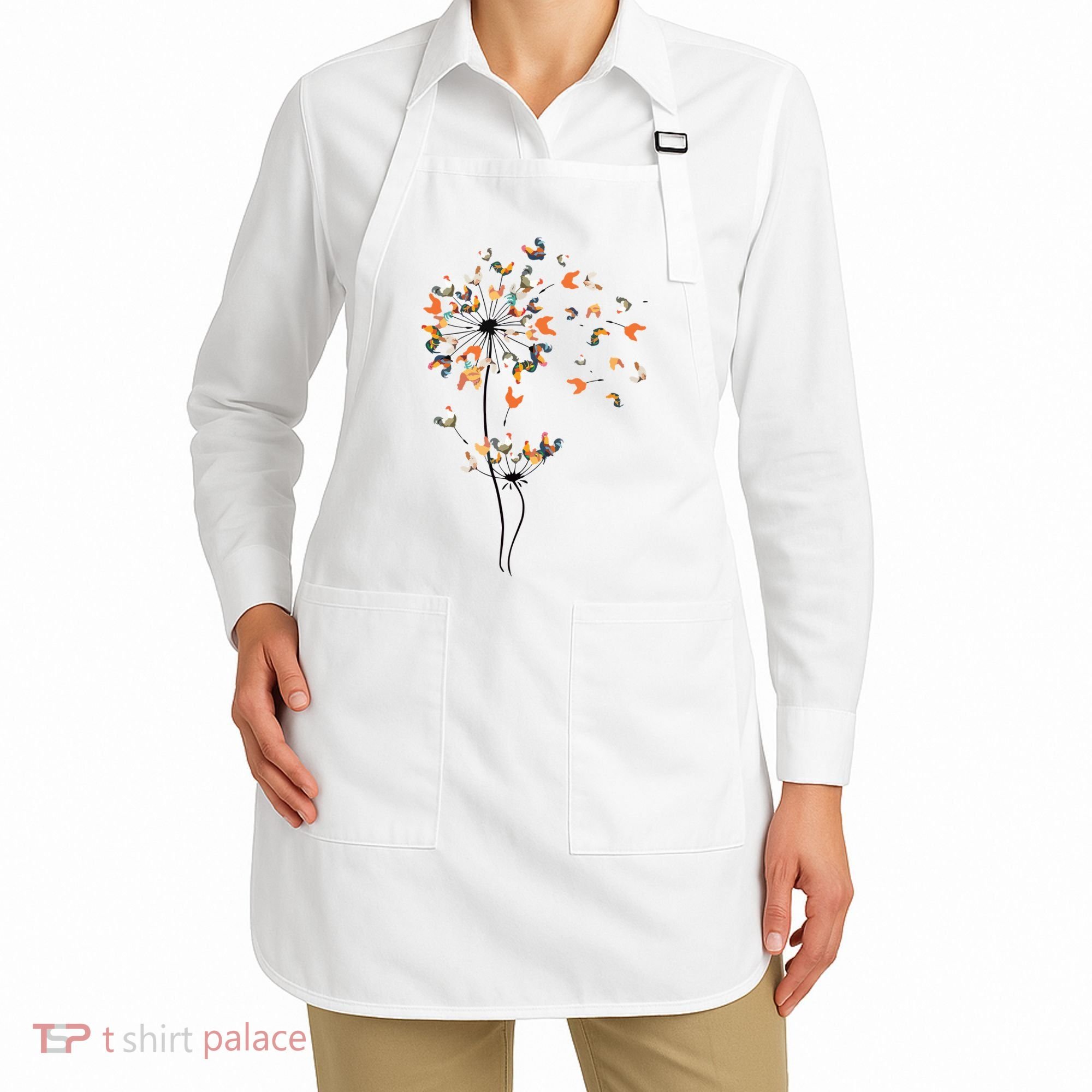 Dandelion Chicken Flower Shirts Floral Chicken Tree Lover Apron