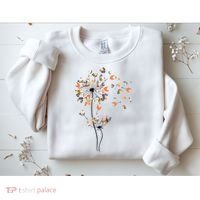 Dandelion Chicken Flower Shirts Floral Chicken Tree Lover Sweatshirt thumb 2