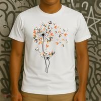 Dandelion Chicken Flower Shirts Floral Chicken Tree Lover T-Shirt thumb 3