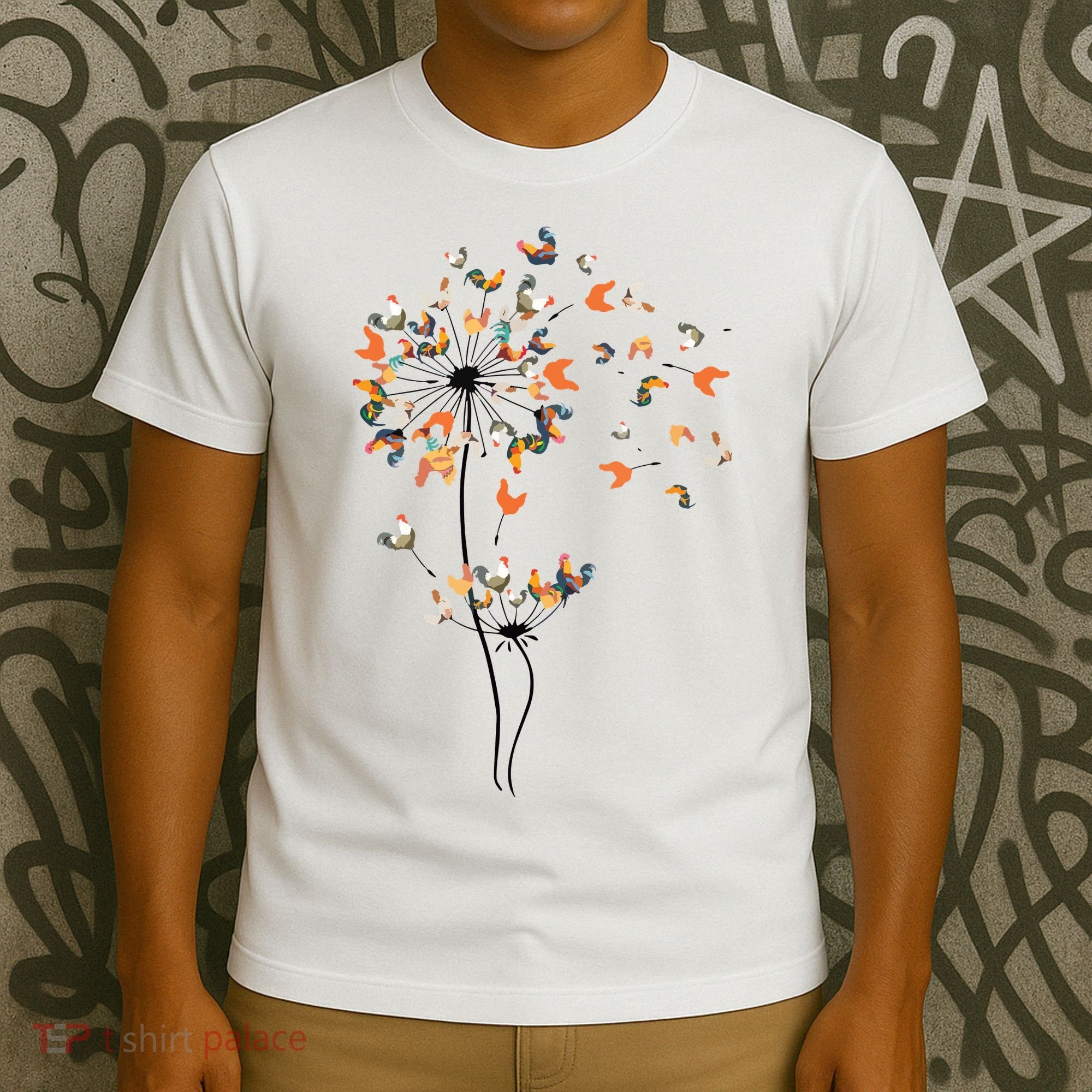 Dandelion Chicken Flower Shirts Floral Chicken Tree Lover T-Shirt