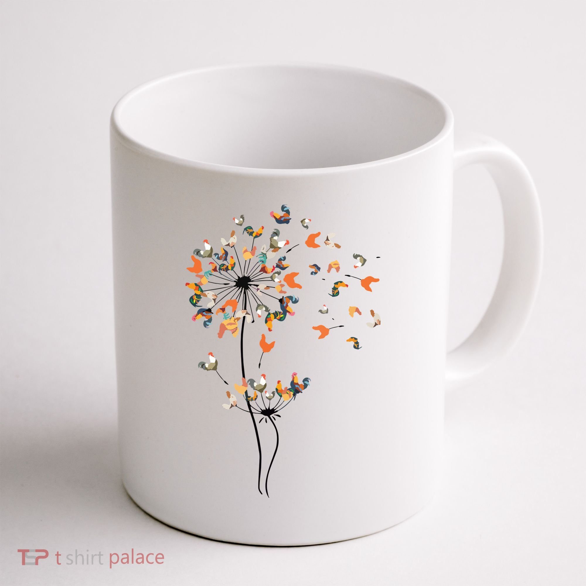 Dandelion Chicken Flower Shirts Floral Chicken Tree Lover Coffee Mug