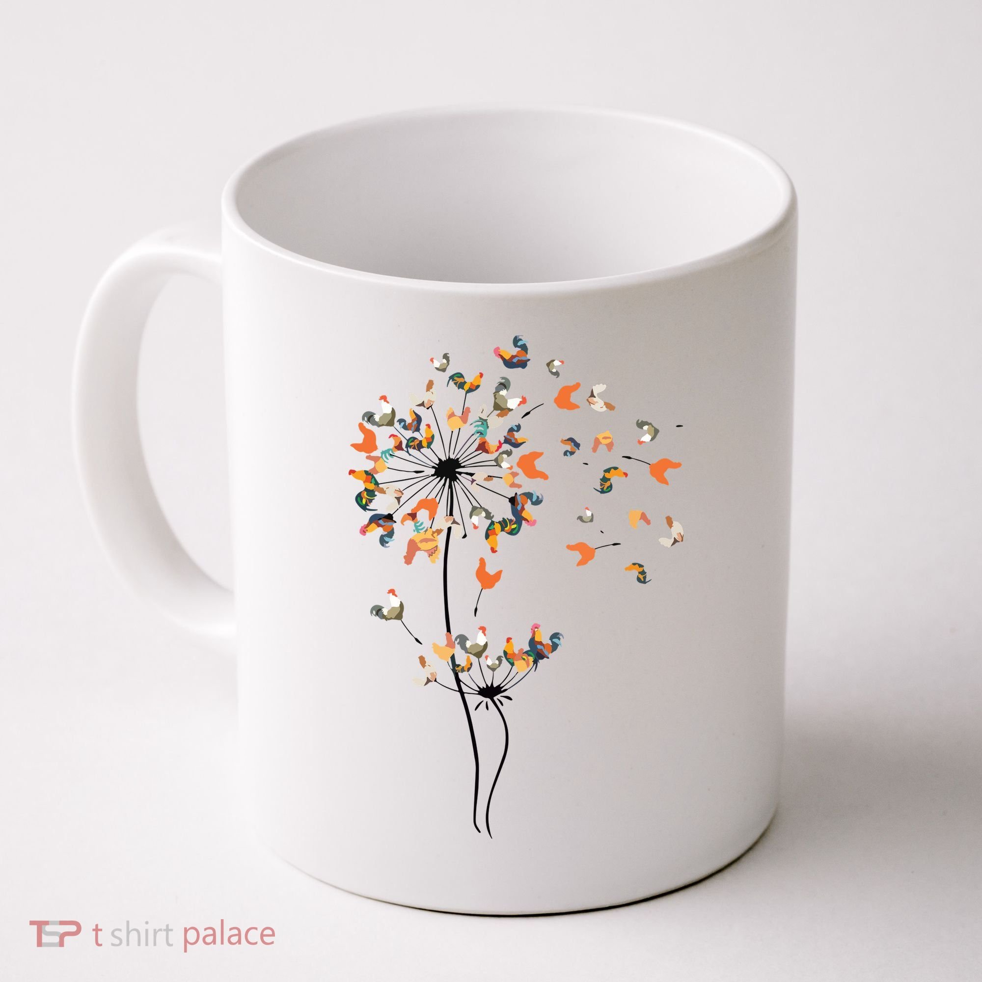 Dandelion Chicken Flower Shirts Floral Chicken Tree Lover Coffee Mug