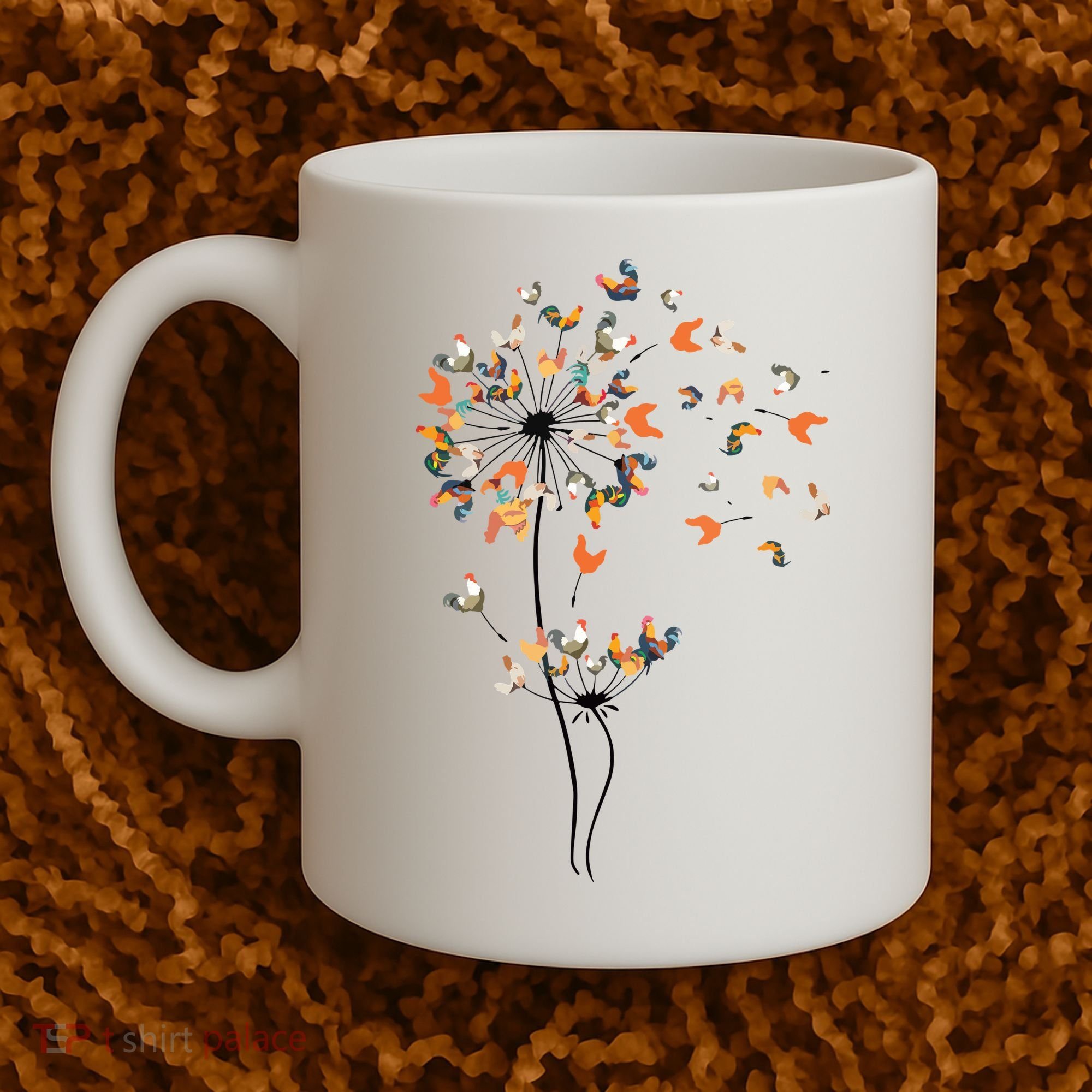 Dandelion Chicken Flower Shirts Floral Chicken Tree Lover Coffee Mug