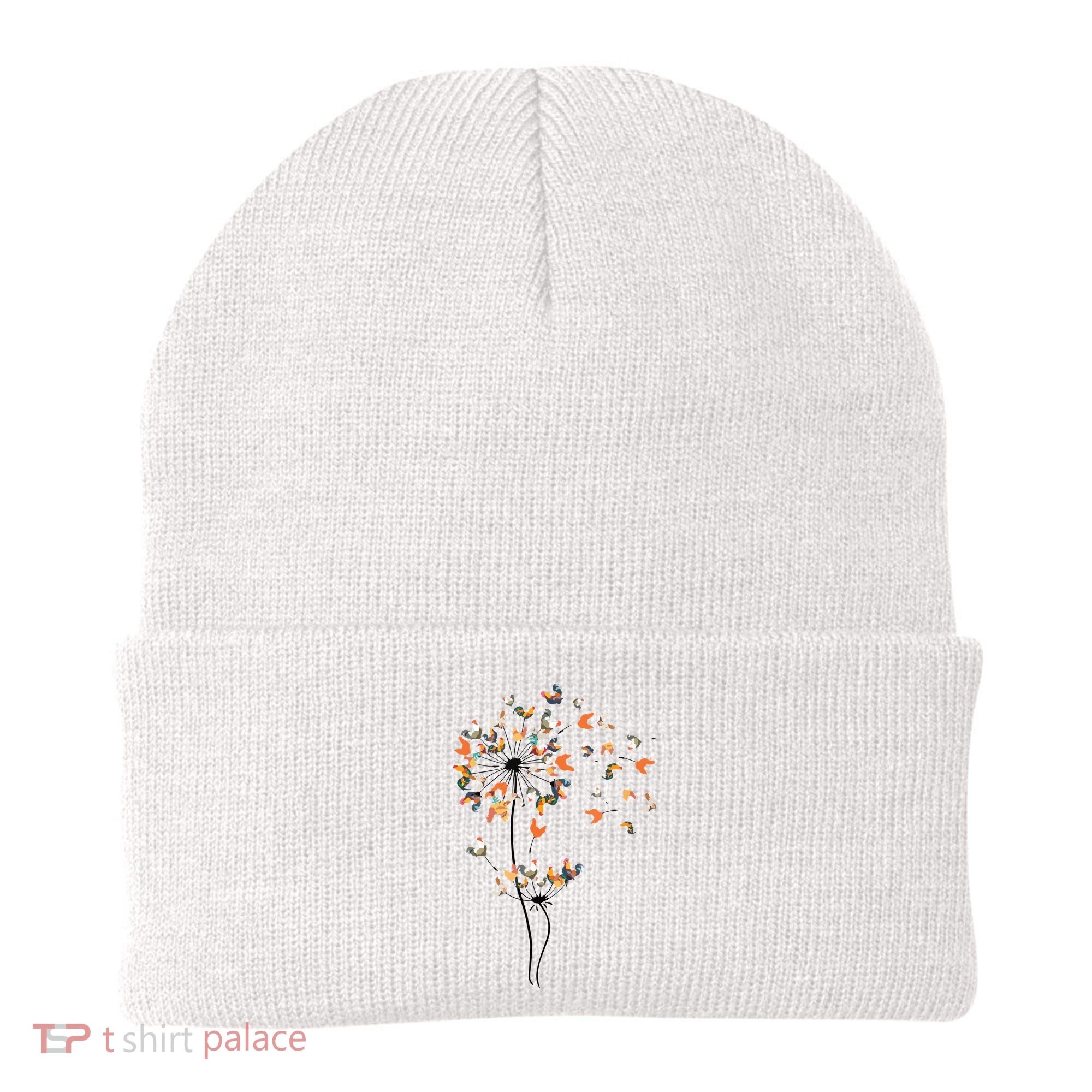 Dandelion Chicken Flower Shirts Floral Chicken Tree Lover Beanie