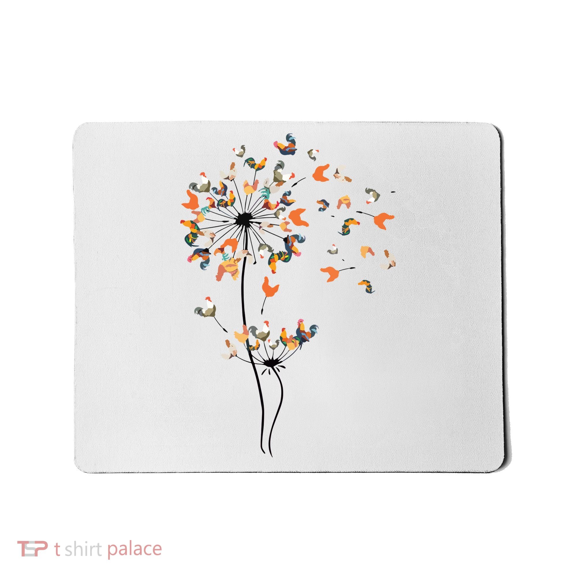 Dandelion Chicken Flower Shirts Floral Chicken Tree Lover Mousepad