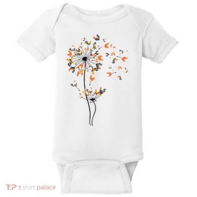 Dandelion Chicken Flower Shirts Floral Chicken Tree Lover Baby Bodysuit