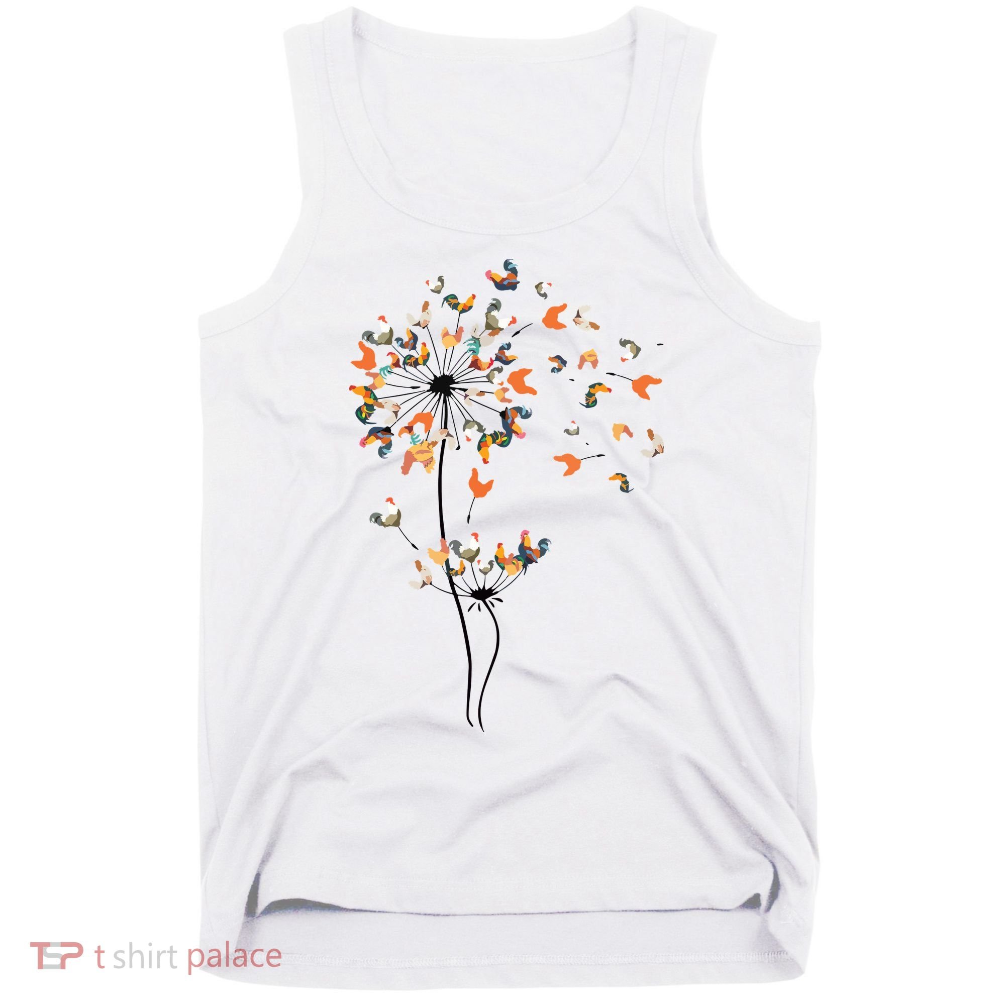 Dandelion Chicken Flower Shirts Floral Chicken Tree Lover Tank Top
