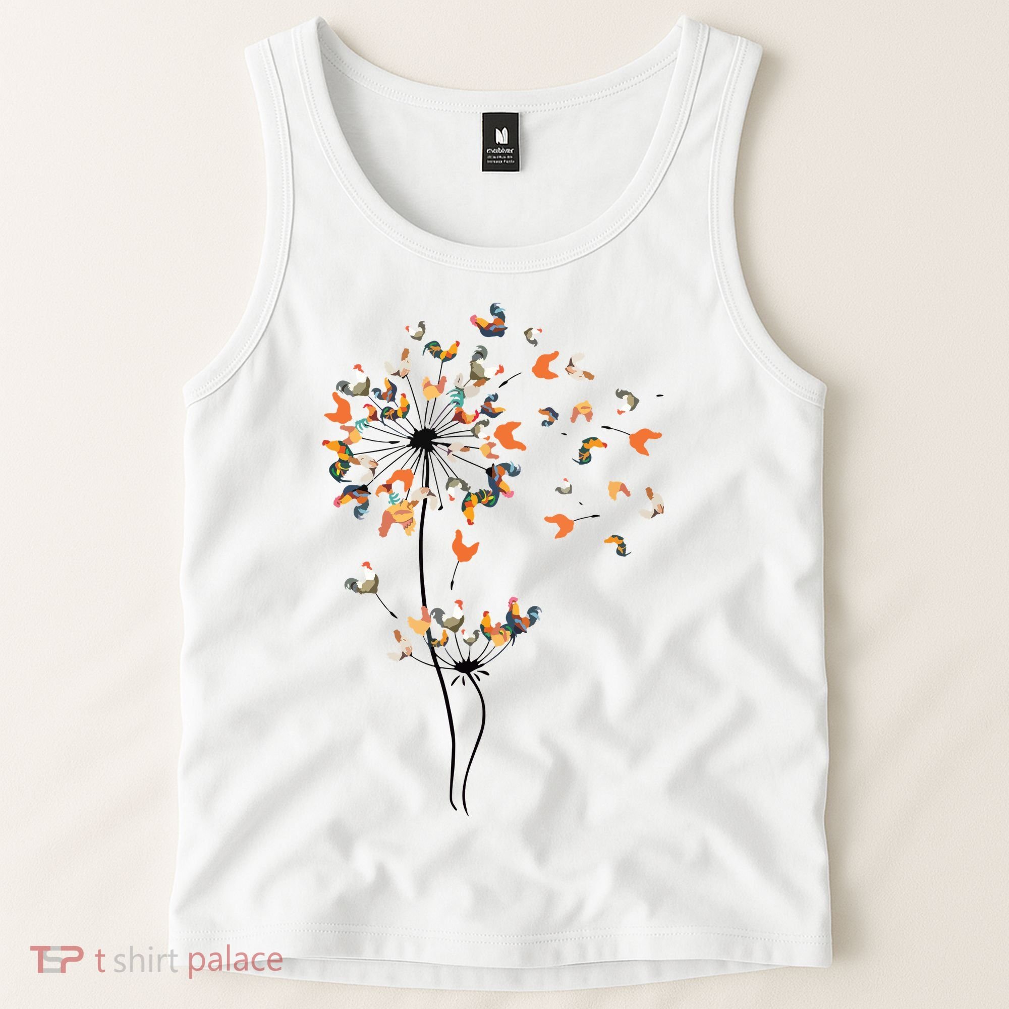 Dandelion Chicken Flower Shirts Floral Chicken Tree Lover Tank Top