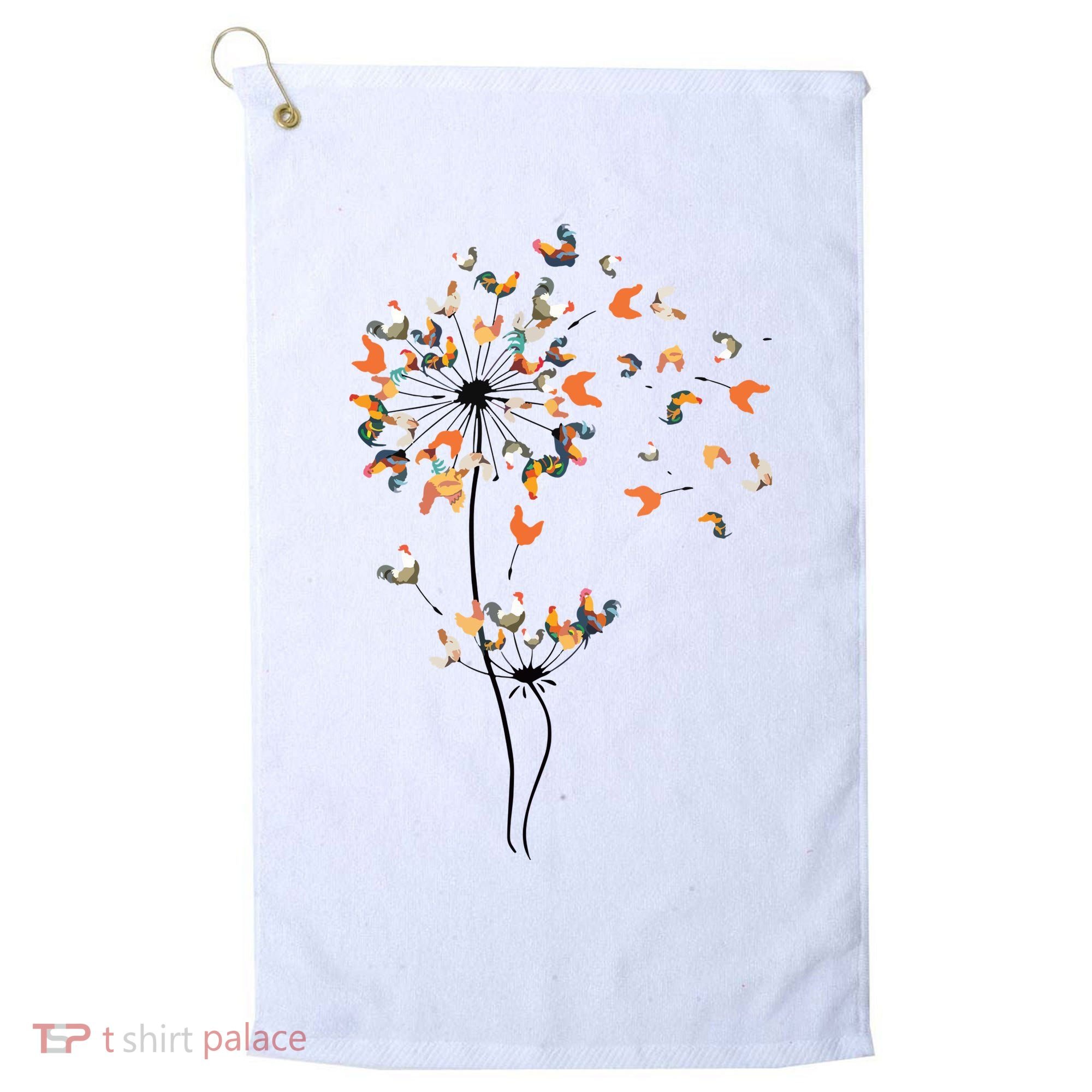 Dandelion Chicken Flower Shirts Floral Chicken Tree Lover Golf Towel