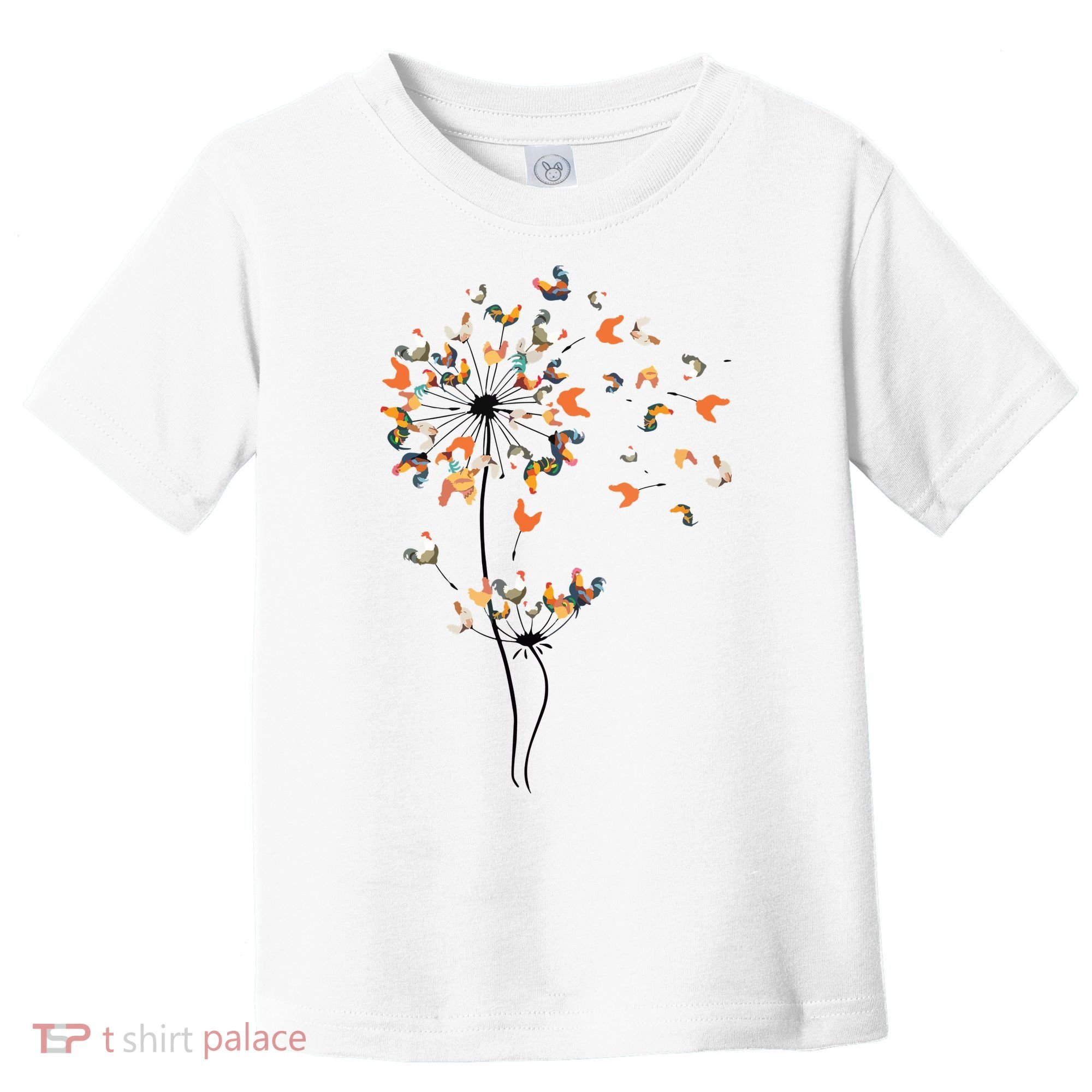 Dandelion Chicken Flower Shirts Floral Chicken Tree Lover Toddler T-Shirt