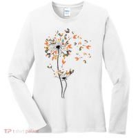 Dandelion Chicken Flower Shirts Floral Chicken Tree Lover Women's Long Sleeve Shirt thumb 0