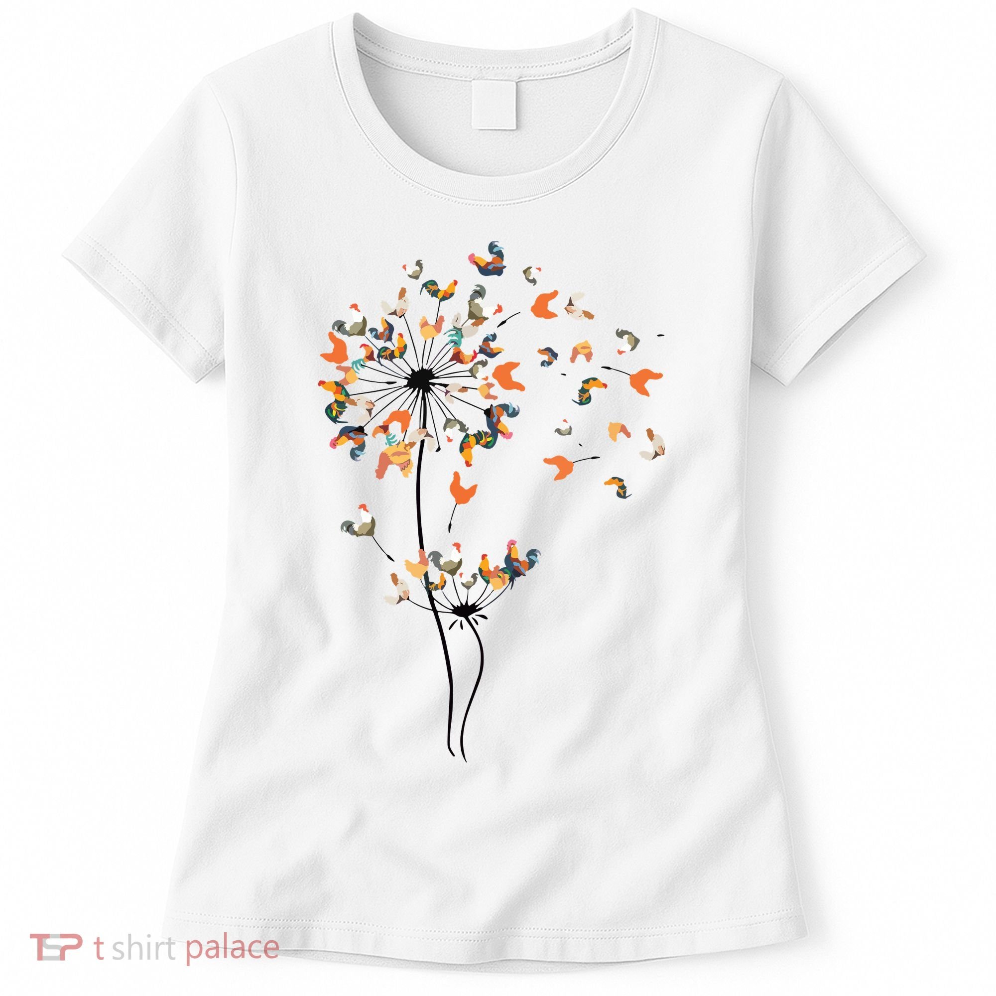 Dandelion Chicken Flower Shirts Floral Chicken Tree Lover Women's T-Shirt