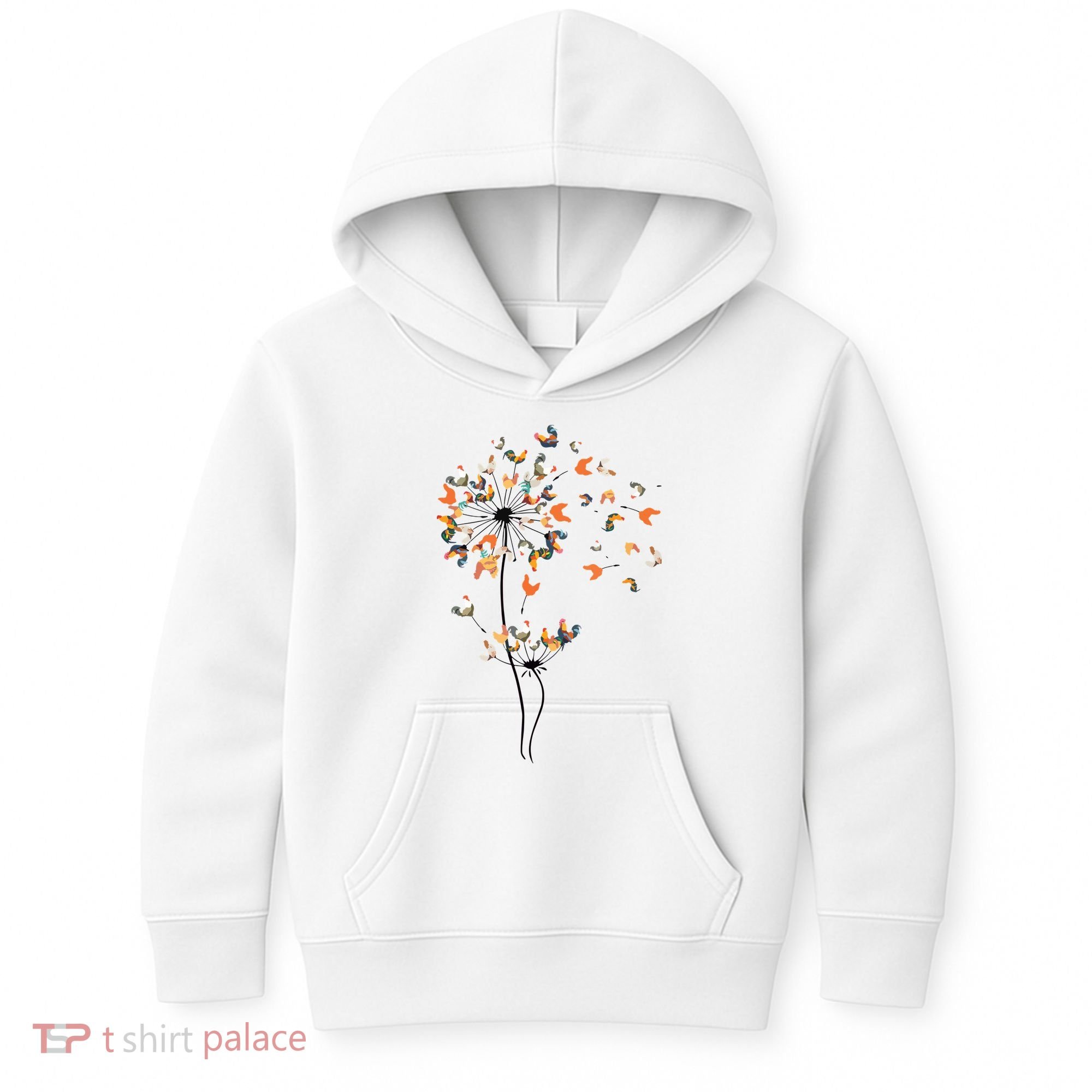 Dandelion Chicken Flower Shirts Floral Chicken Tree Lover Kids Hoodie