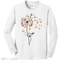 Dandelion Chicken Flower Shirts Floral Chicken Tree Lover Kids Long Sleeve Shirt thumb 0
