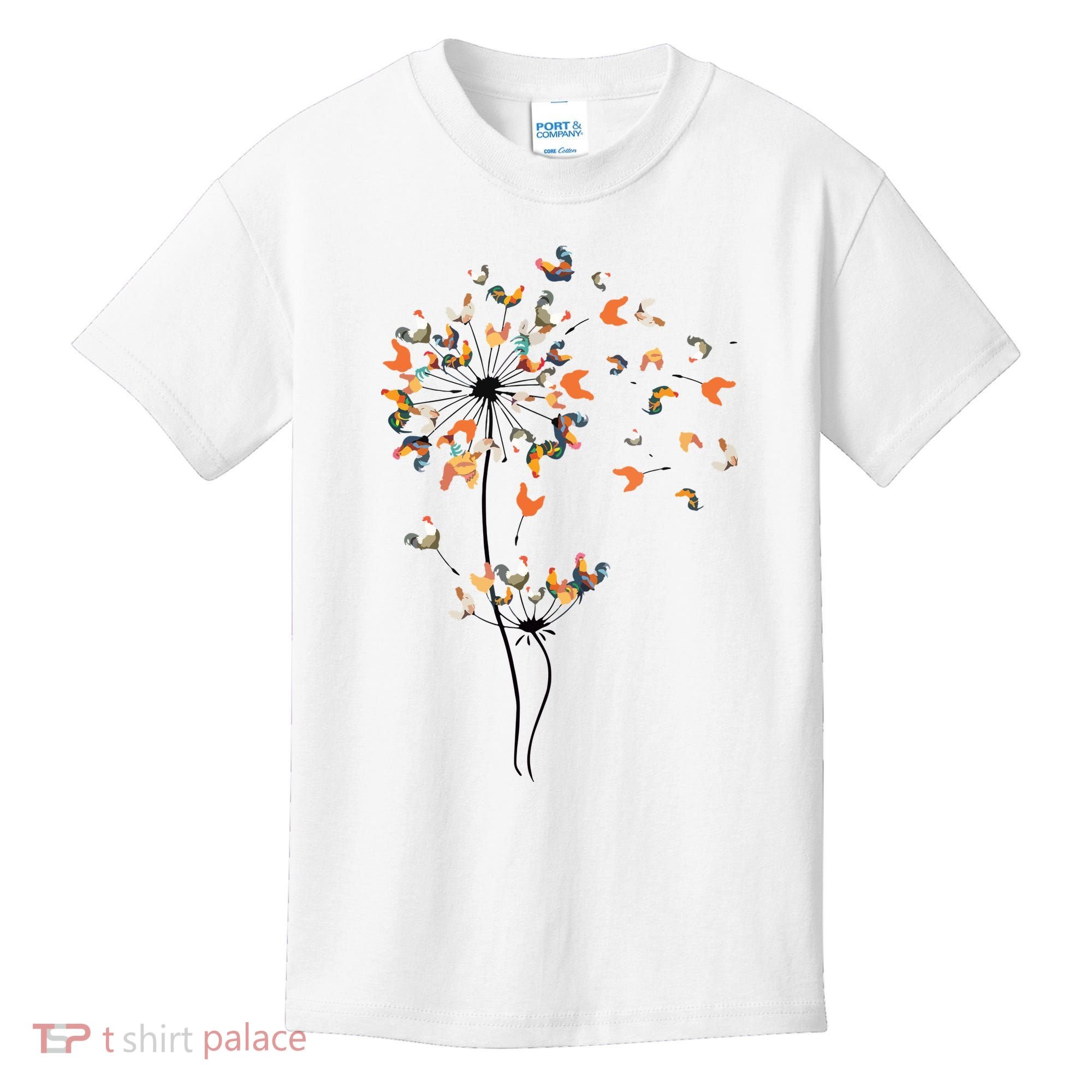 Dandelion Chicken Flower Shirts Floral Chicken Tree Lover Kids T-Shirt