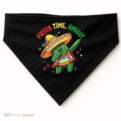 Dabbing Cactus Funny Cinco De Mayo Mexican  USA-Made Doggie Bandana