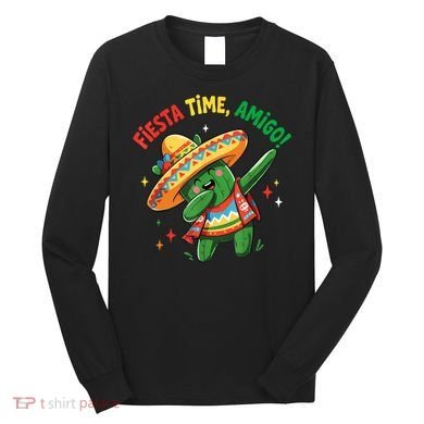 Dabbing Cactus Funny Cinco De Mayo Mexican  Long Sleeve Shirt
