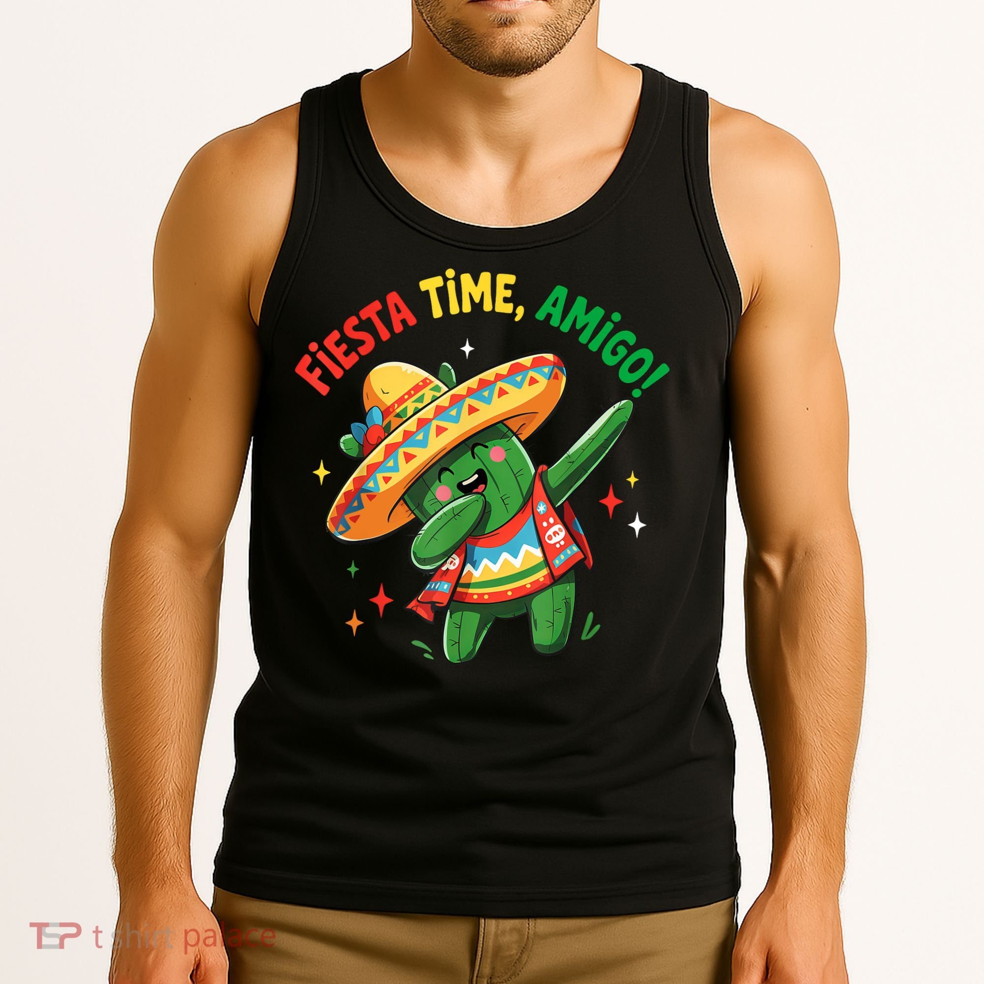 Dabbing Cactus Funny Cinco De Mayo Mexican  Tank Top
