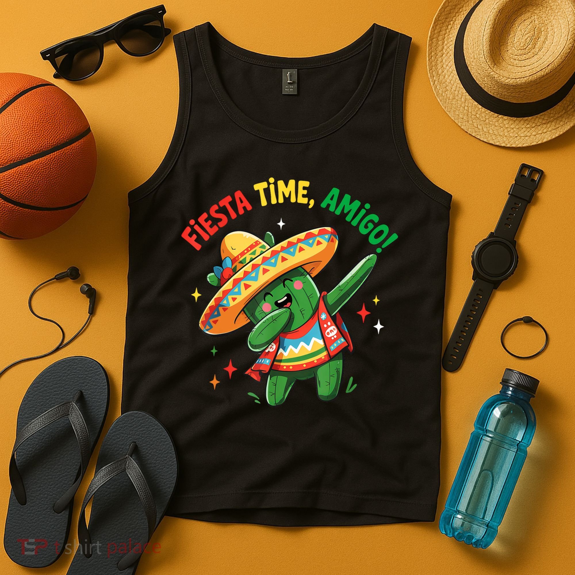 Dabbing Cactus Funny Cinco De Mayo Mexican  Tank Top