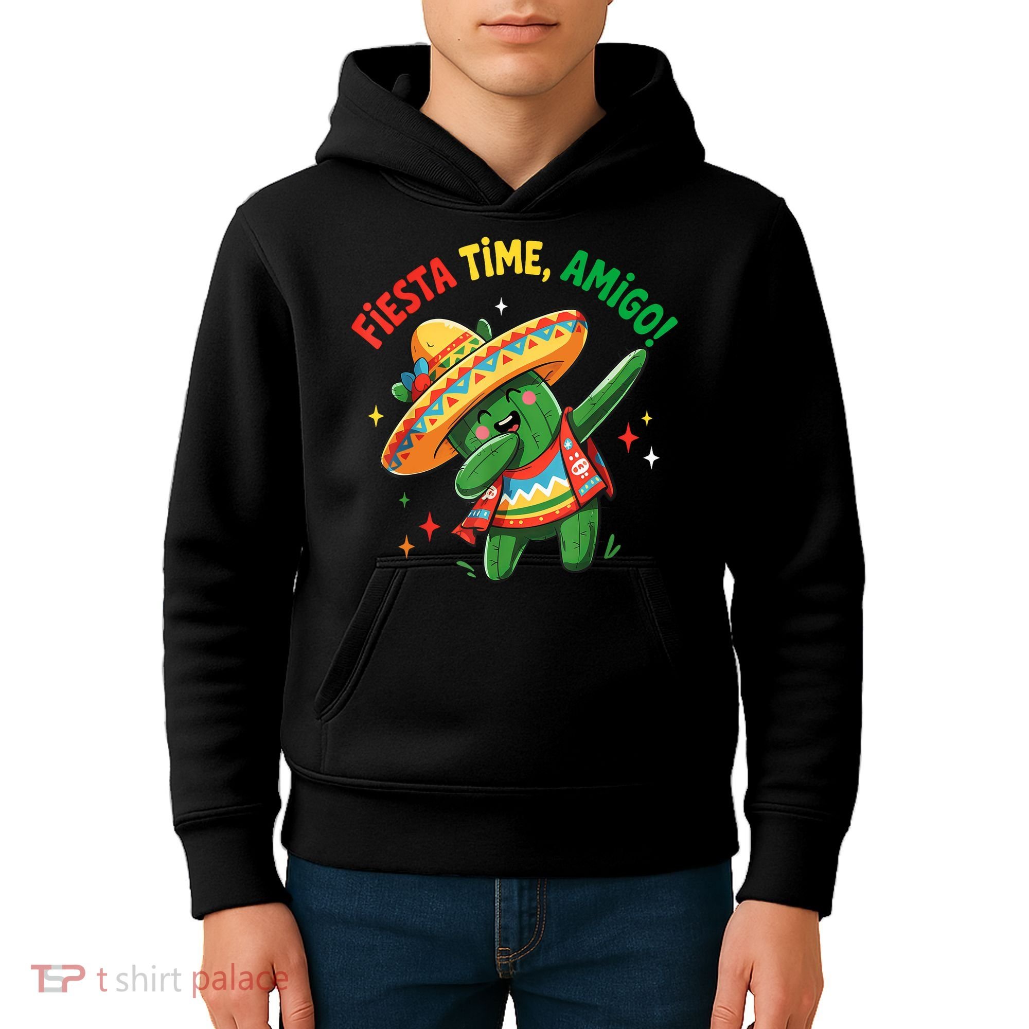 Dabbing Cactus Funny Cinco De Mayo Mexican  Kids Hoodie