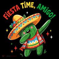Dabbing Cactus Funny Cinco De Mayo Mexican  Kids Long Sleeve Shirt thumb 2