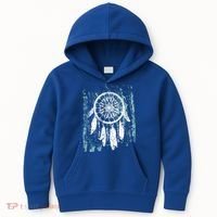 Dream Catcher Feathers Tribal Native American Boho Tapestry Gift Kids Hoodie thumb 0