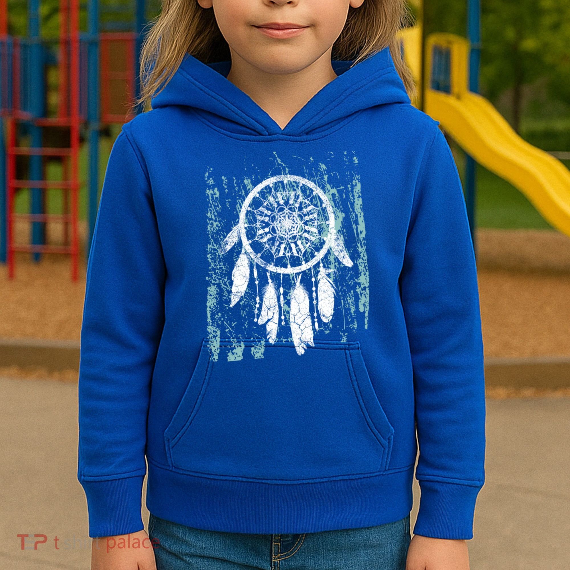 Dream Catcher Feathers Tribal Native American Boho Tapestry Gift Kids Hoodie
