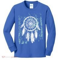 Dream Catcher Feathers Tribal Native American Boho Tapestry Gift Kids Long Sleeve Shirt thumb 0