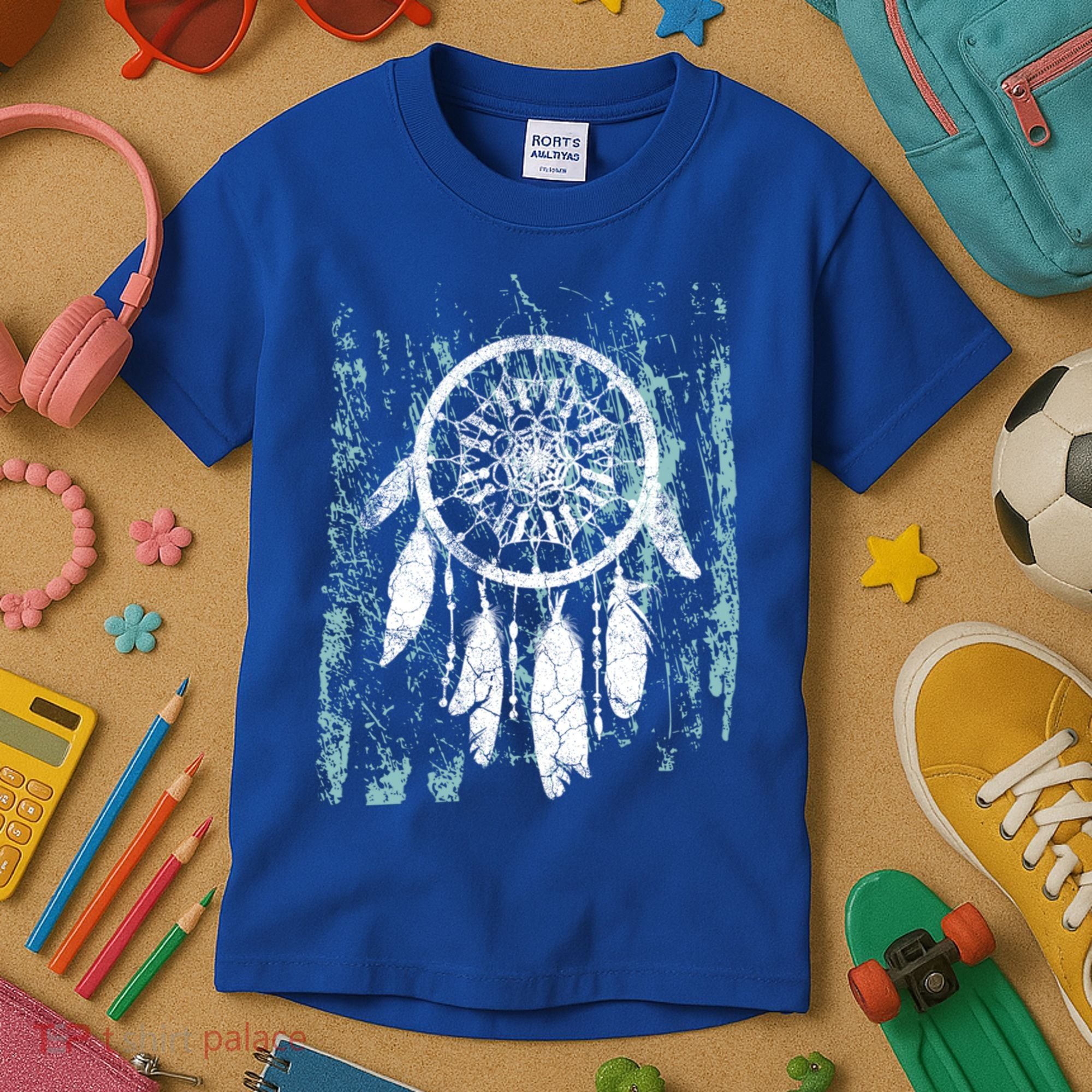 Dream Catcher Feathers Tribal Native American Boho Tapestry Gift Kids T-Shirt