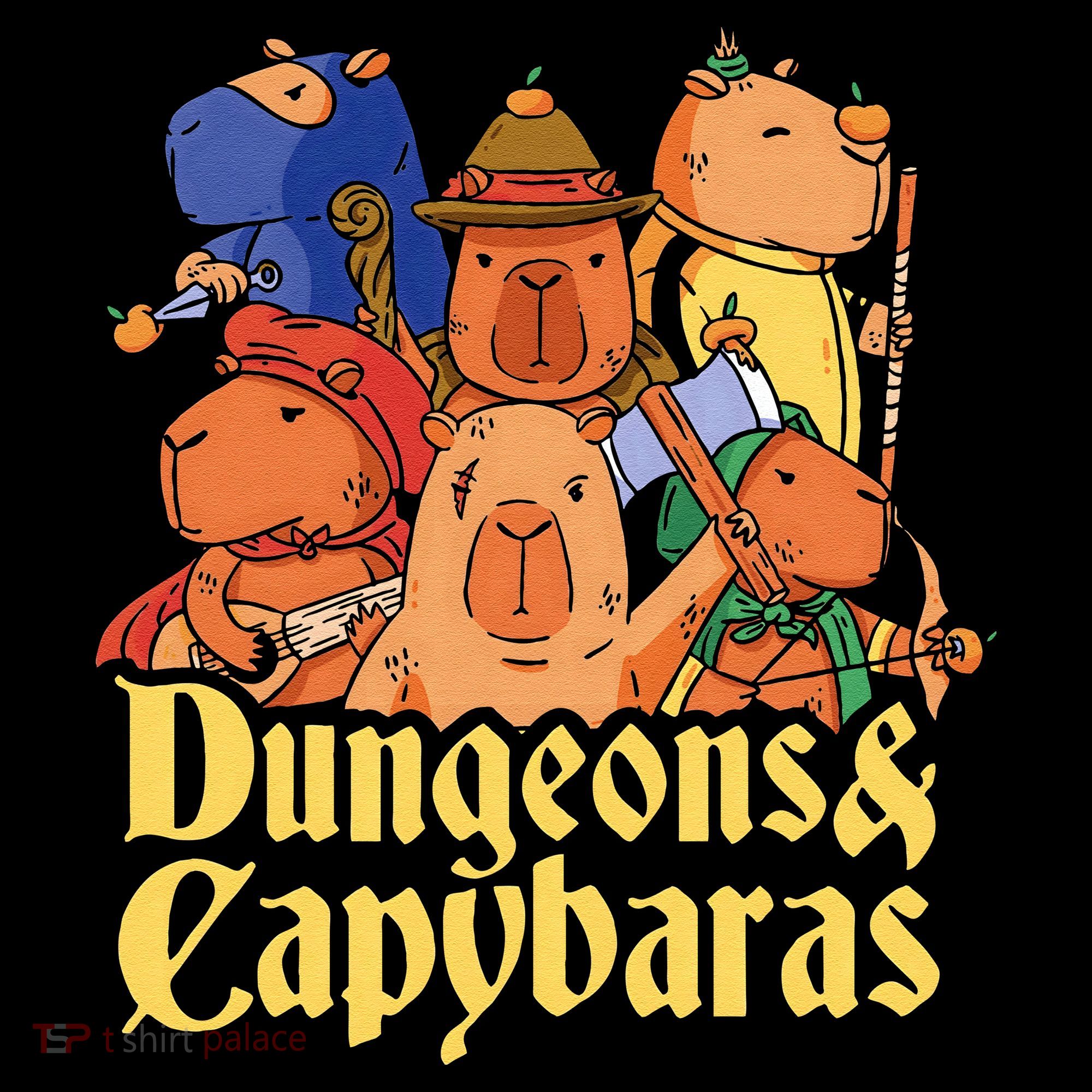 Dungeons & Capybaras Funny Capybara Lover Bucket Hat